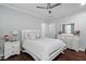 This is a bedroom with white walls and a ceiling fan at 78 Rolling Meadows Ln, Chapel Hill, NC 27517