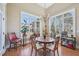 Cozy breakfast nook with large windows offering natural light and backyard views at 301 Kinsale Dr, Chapel Hill, NC 27517