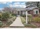 Charming brick home with a landscaped front yard and walkway leading to a teal blue front door at 411 Circle Dr, Burlington, NC 27215
