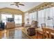 Cozy sun room with lots of light, perfect for relaxing and entertaining at 605 Wyndham Dr, Fuquay Varina, NC 27526