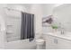 Cozy bathroom features a shower and vanity, offering a tranquil space at 724 Red Arrow Dr, Knightdale, NC 27545