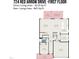 Detailed floor plan showcasing the layout of the first floor, including room dimensions at 724 Red Arrow Dr, Knightdale, NC 27545