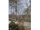 Scenic backyard view of lush trees, a partial lake view, and a wooden fence, offering privacy and nature at 928 Magnolia Ridge Way, Fuquay Varina, NC 27526