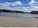 Scenic lake view with a sandy beach and calm water under a bright blue sky at 112 Wichita Way, Louisburg, NC 27549