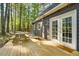 Spacious deck with picnic table and lounge area; great for outdoor living at 1301 Flying Hawk Rd, Apex, NC 27523