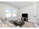 Cozy living room with comfortable seating and a view to the outside through large windows at 1515 Spring Overlook Ln, Hillsborough, NC 27278