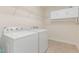 Practical laundry room featuring white appliances, storage, and functional layout at 2418 Pecan Ridge Way, Apex, NC 27502