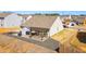 Aerial view of the backyard showcasing the pergola and patio area of the home at 31 Harrow Ter, Roxboro, NC 27574