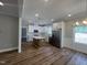 Open kitchen features a center island, stainless appliances, and lots of storage at 3273 Argyll Dr, Sanford, NC 27332