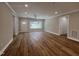 Open living room features a ceiling fan, recessed lights, and bright white trim at 3273 Argyll Dr, Sanford, NC 27332