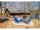 Outdoor fire pit area featuring Adirondack chairs and lakeside scenery at 48 Blue Heron Ln, Roxboro, NC 27574