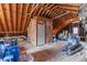 Spacious attic features unfinished walls and floors, plus exposed rafters and a storage area at 6116 Wilkinsburg Rd, Raleigh, NC 27612