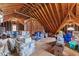 Unfinished attic area featuring exposed rafters, wood flooring, and dormer window at 6116 Wilkinsburg Rd, Raleigh, NC 27612