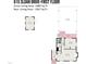 First floor plan of 615 Sloan Drive showing layout of living room, bedroom, kitchen, and utility spaces at 615 Sloan Dr, Cary, NC 27511
