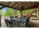 Spacious covered patio with dining set, perfect for entertaining outdoors at 6160 Virgilina Rd, Roxboro, NC 27574