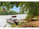 Dock on a lake with clear skies, perfect for boating and lakeside enjoyment at 6160 Virgilina Rd, Roxboro, NC 27574