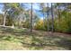 Expansive backyard with mature trees providing ample shade and a serene atmosphere at 10004 Liana Ln, Raleigh, NC 27613