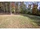 Spacious backyard with mature trees and a well-maintained lawn at 10004 Liana Ln, Raleigh, NC 27613