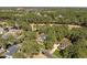Scenic aerial view of a neighborhood surrounded by lush greenery and mature trees, offering a private and peaceful atmosphere at 1321 Colonial Club Rd, Wake Forest, NC 27587