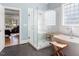 Beautiful bathroom with a glass enclosed shower, soaking tub, and tile flooring at 1321 Colonial Club Rd, Wake Forest, NC 27587