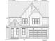 Detailed architectural elevation drawing showing the front facade and roof design of a house at 1524 Level Stream Rd, Wendell, NC 27591
