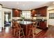 Spacious kitchen island with seating and modern stainless steel appliances at 3005 Woodgreen Dr, Raleigh, NC 27607