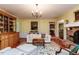 Comfortable living room featuring a fireplace, hardwood floors, and classic furnishings at 3005 Woodgreen Dr, Raleigh, NC 27607