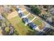 Panoramic view of the residential area, showing the layout of homes, landscaping, and road network at 4037 Mebane Oaks Rd, Mebane, NC 27302