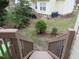 The home's wood deck overlooks the backyard and lawn at 4245 Toccopola St, Raleigh, NC 27604