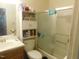 Bathroom with vanity, toilet, and shower/tub combo at 468 Dickens Dr, Raleigh, NC 27610
