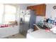 Kitchen features stainless steel refrigerator at 468 Dickens Dr, Raleigh, NC 27610