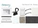 Primary bath design featuring a modern sink, black faucet, white cabinets, shower enclosure, and wall tile at 704 Compeer Way # 28, Rolesville, NC 27571