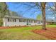 Charming single-story home featuring a well-manicured lawn, classic black shutters, and an inviting turquoise front door at 928 Hanford Rd, Graham, NC 27253
