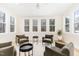 Bright sitting room with lots of natural light and four comfy armchairs at 100 High Ridge Ln, Pittsboro, NC 27312