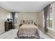 Comfortable bedroom with a decorative bed, soft lighting, and large windows for natural light at 104 Sierra Dr, Chapel Hill, NC 27514