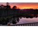 A beautiful image of the pond with trees in the distance reflecting the colors of the sunrise at 10411 Rosegate Ct # 304, Raleigh, NC 27617