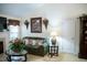 Spacious living room with fireplace and large sofa at 1516 Bradsher Dr, Stem, NC 27581