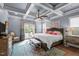 Spacious main bedroom features a tray ceiling, french doors, and ensuite bathroom at 1721 Frenchwood Dr, Raleigh, NC 27612