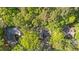 Aerial view of a home nestled amongst lush green trees at 1801 Irish Blvd, Sanford, NC 27332