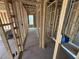 Hallway showing the framing and electrical wiring and window at 3015 Dog Rose Drive Lot 170 Dr, Durham, NC 27703