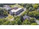 Aerial view capturing the home's proximity to nearby community buildings, offering a convenient location at 309 College St, Oxford, NC 27565