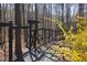 A backyard fence surrounded by nature's beauty, offers privacy and tranquility in a serene outdoor setting at 336 Timberline Dr, Pittsboro, NC 27312