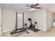 Home gym featuring a stationary bike and a weightlifting bench for convenient fitness workouts at 442 Hunters Pointe Rd, Nashville, NC 27856