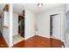 Bright dining area adjacent to the kitchen, featuring hardwood floors and ample space for Gathering meals and gatherings at 513 Kenway St, Garner, NC 27529