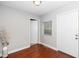 Well-lit entryway with hardwood floors, a window, and a white door, creating a welcoming space for residents and visitors at 513 Kenway St, Garner, NC 27529