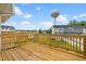 This home includes a spacious wooden deck for outdoor enjoyment at 607 Silverado Sunset Loop, Wendell, NC 27591