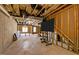 Unfinished basement with framed walls, exposed ceiling, and windows at 7100 Hasentree Club Dr, Wake Forest, NC 27587