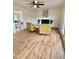 Comfortable living room with a fireplace, modern decor, and natural light from the nearby glass doors at 723 Whitt Town Rd Rd, Roxboro, NC 27574