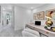 Bright home office features a modern desk, neutral tones, and streamlined decor, perfect for working from home at 1200 Alston Landing Way # 05, Cary, NC 27519