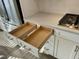 Bright kitchen featuring white cabinets and drawers with modern hardware and plenty of storage space at 1206 Alston Landing Way # 08, Cary, NC 27519
